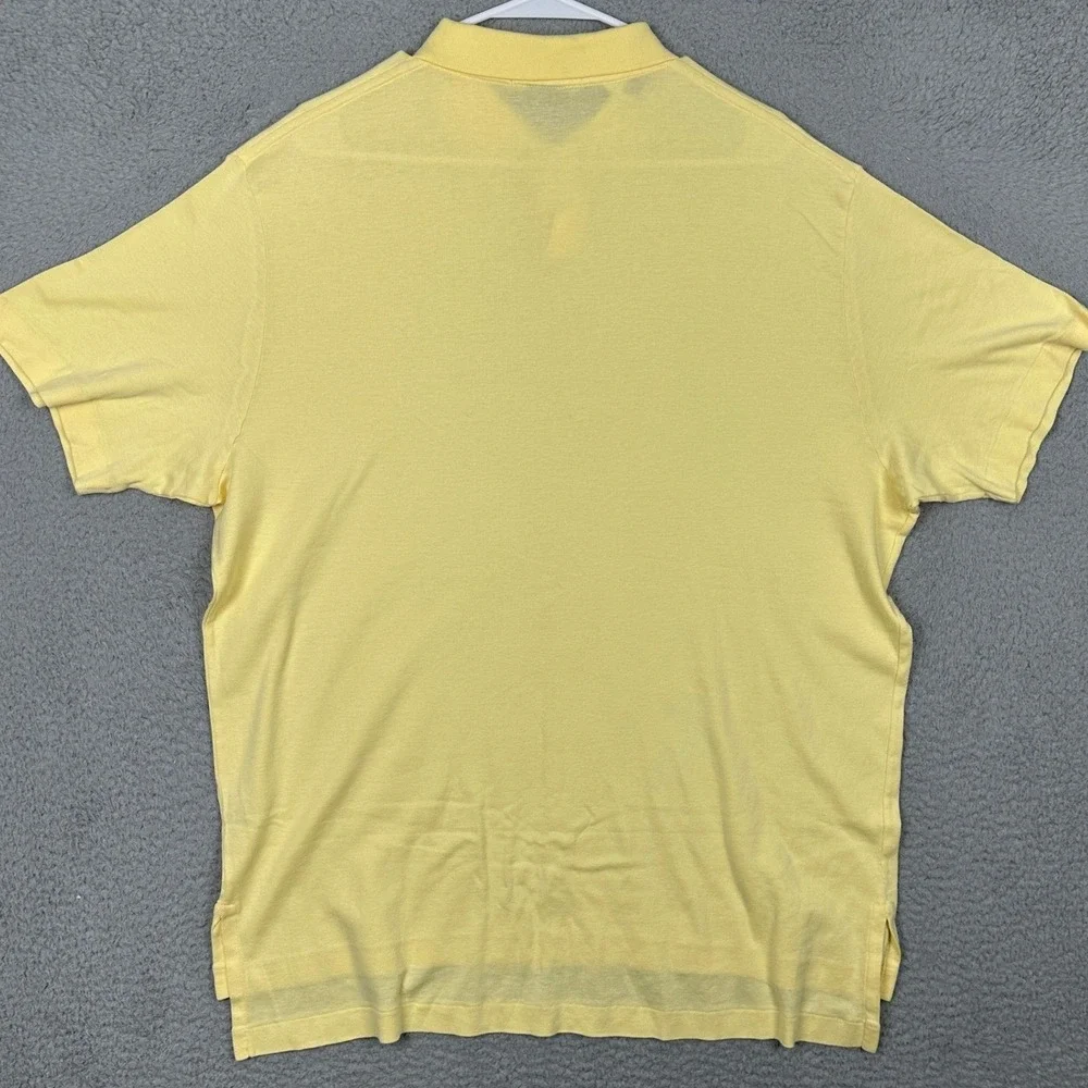 NEW Vintage Polo Ralph Lauren Polo Shirt Mens XL Yellow 100% Pima Cotton Rugby